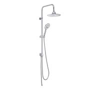 Music 00 Shower Column White and Chrome with Bluetooth Diffuser, Shower Head Diameter 23 cm, 1 Jet, Hand Shower 1 Jet, Flexible Stainless Steel 60 cm, Two-Way Diverter with Button