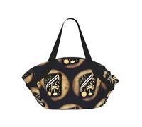 music 1 37'' Convertible Round Picnic Blanket Bag, 2-in-1 Portable Printed Camping Mat with Shoulder Straps