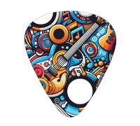 Music-Abstract-Guitar 12 Pack Guitar Picks With 3 Thicknesses And Storage Box, Abs Plectrums For Electric Bass Guitar Players