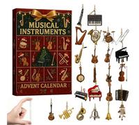 Music Advent Calendar 2025,24 Days of Music Advent Calendar Boxes - Christmas Countdown with 24 2D Acrylic MusicalInstruments Pendants,Countdown Surprise Gifts for Music Lovers,Musicians,Singers