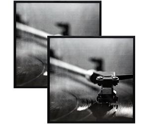 Music Album Frame - Made To Display Vinyl LP Album Covers 12.5" x 12.5" - Two Frames - Hanging Hardware Installed with No Assembly Required - Easy to Hang - Music Vinyl LP Album Cover (2-Pack)