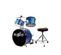 Junior Drum Kit for Kids with Kick Drum Pedal Drum Stool Drum Sticks Blue