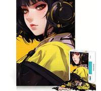 Music Anime Girl 1000 Pieces Jigsaws Adults Puzzles Gifts Memory Upgrade Leisure Time Sharp Cut Wall Art Decor (38x52cm)