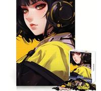 Music Anime Girl Jigsaw Puzzles for Adults 1000 Piece Logic Boost Toy Group Joy Premium Edge Bday Surprise (38x26cm)