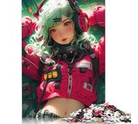 Music Anime Girl Puzzle Rectangular Paper Board Paper Rectangular Jigsaw Puzzle for Adult Children Easter Gifts 1000pcs (26x38cm)