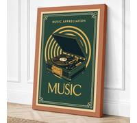 Music Appreciation Art Deco Canvas Wall Art Print 30x20 Inch