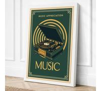 Music Appreciation Art Deco Canvas Wall Art Print 30x20 Inch