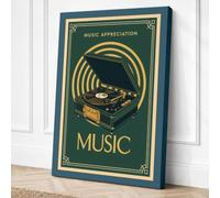 Music Appreciation Art Deco Canvas Wall Art Print 30x20 Inch