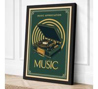 Music Appreciation Art Deco Canvas Wall Art Print 30x20 Inch