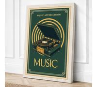 Music Appreciation Art Deco Canvas Wall Art Print 30x20 Inch (76 x 51 cm)