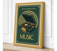 Music Appreciation Art Deco Canvas Wall Art Print 36x24 Inch