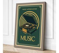 Music Appreciation Art Deco Canvas Wall Art Print 36x24 Inch