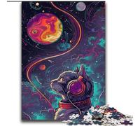 Music Astronaut Cat Jigsaw Puzzles for Adults 2000 Jigsaws, Family Game Stress Reliever Difficult Challenge Great Gifts And Toys (70x100cm)