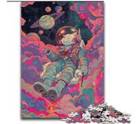 Music Astronaut Cat Jigsaw Puzzles for Adults Teenagers Jigsaws Puzzle, Challenging Game Toys Every Piece Is Unique - Challenging Family Fun Game (26x38cm)