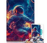 Music Astronaut Jigsaw Puzzles for Adults Teenagers Jigsaws Puzzle,Help The Brain Exercise Addictive Toys to Cultivate Patience A Work of Art (50x75cm)