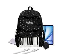 Music Backpacks Aesthetic Piano Print Large Capacity Bags