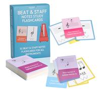 Music Beat Study Flash Cards, 52 Piano Flash Cards - Basic Music Symbols,Staff Notation, Pitch/Syllable Names, Beat Study Cards, Education Cards for Beginners and Professionals