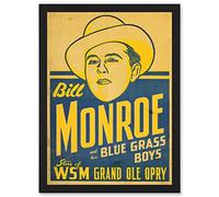 Artery8 Music Bill Monroe Blue Grass Boys Grand Ole Opry Artwork Framed Wall Art Print A4