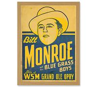 Music Bill Monroe Blue Grass Boys Grand Ole Opry Artwork Framed Wall Art Print A4