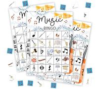 Music Bingo Game for Adults - Birthday Party Set, Cards, Favors for Family Singers and Music Lovers - Party Activity Decor & Supplies -03