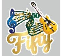 Music Birthday Cake Topper | Gold Guitar Note Theme Cake Decor | Musical Instrument Decoration Supplies for Adult 30 40 50 Years Old Birthday (50th)