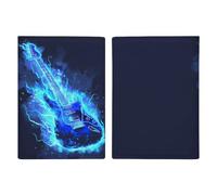Music Blue Electric Guitar Passport Holder PU Leather Passport Protective Cover Travel Wallet Accessories