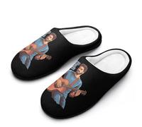 Music Blues Is My Love Language Slippers Men Winter Warm Cotton Anti-Slip Indoor Slip-Ons House Shoes