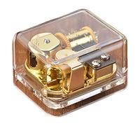 Music Box Acrylic Mechanism Clear Wind up for Amazing Grace, AmazingGrace, 6x5x4 cm