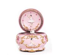 Music Box Dancing Ballet Girl Rotating Princess Hinged Trinket Wind-up Musical Jewelry Box With Light Musical Boxes