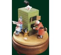 Music Box Feierabend With Oven 18-Note Mechanism Seiffen Erzgebirge 08521