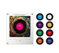 Music Box Fridge Magnet, Rotating Vinyl Record Player, Programmable Smart Audio Sticker, Type-C Rechargeable Mini Jukebox with Light for DIY Gift Decor