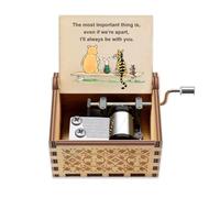 Music Box Gift for Friend Sister- Pooh Music Box Play You Are My Sunshine, Graduation Anniversary Birthday Friendship Gift for Bff Sisters Engraved with Even If We’re Apart, I’ll Always Be with You