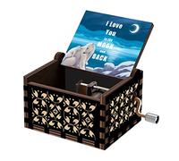 Music Box Gift for Mom Dad, I Love You to the Moon and Back Daughter Son Birthday Anniversary Christmas Hand Crank Musical Box