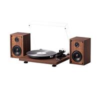 Music Box Nostalgic Wooden Turntable Wireless Vinyl Record Player with CD, MP3 Recording to USB,Input for Smartphone Tablets for Entertainment Home Decoration kxtmm