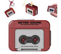 Music Box Pendant Key Chain Mini Retro Tape Music Box Recorder Chain Key Melody Gift Music Couple