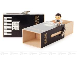 Music Box 'Piano-Box' with Boy H=approx 6 cm NEW Erzgebirge Music Box