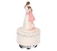 Music Box Sculpted Hand-Painted Embracing Mother & Daughter Musical Figure Warm Birthday Festival Gift for Mom/Daughter