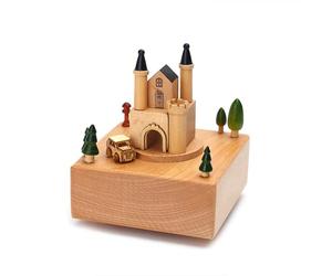 Music Box - Wind Up Train Castle Girl Dancer Musical Box | Cute Cradle Interactive Toys with Light Music for Nursery, Portable Children's Toys for Travel, Car