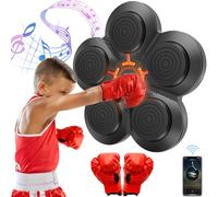 Music Boxing Machine, 14.6×13in Wall Mounted Smart Bluetooth Musical Boxing Machine with LED Display & Adjustable Light, Wall Target Music Boxer with Boxing Gloves for Kids Adults Gifts (Kids)