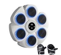 Music Boxing Machine - 15 Inch Training Punching Bag | Pvc Electronic Boxing Device - Black White Interactive Punching Machine with 9 Modes Gloves Accessories for Fun Cardio Strength Training at Home