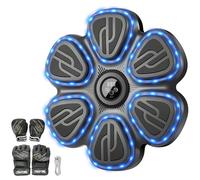 Music Boxing Machine, 9 Speed Levels, Wall-Mounted for Adults and Teens | Smart punching trainer with 9 speeds and beat-chasing lights. Includes 2 gloves. Wall-mounted for home, gym, or office use.