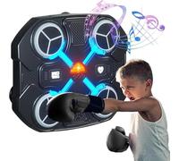 Music Boxing Machine, Bluetooth Music Boxing Machine for Children with Gloves, Wall Mounted Smart Music Boxing Machine, Electronic Boxing Target For Exercises, Improve Hand-Eye Coordination (Black)