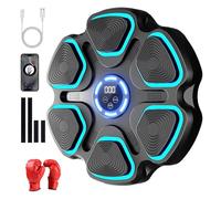 Music Boxing Machine, Bluetooth Wall Mount Punching Ball with LED Display, 9 Speed & 11 Modes, Interactive Fitness Trainer for Children, Ideal for Home Exercise (Adult boxing gloves)