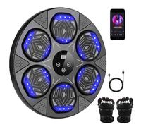 Music Boxing Machine,Boxing Machine Wall Mounted,Smart Bluetooth Boxing Trainer with LED Light Bluetooth,7 Speed Modes,Boxing Gloves for Adults Kids Exercise in Home,Office,Gym(Black)