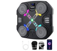 Music Boxing Machine for Kids, 2025 Bluetooth Music Boxing Machine with Gloves, 2 Modes & 5 Speeds, Intelligent Counting, Wall Mounted Musical Boxing Machine for 3-12 Year Old (Black)