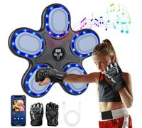 Music Boxing Machine for Kids, 2025 New Musical Boxing Machine with Boxing Gloves, Bluetooth Connection, 9 Speeds and 9 Modes, Count Display, Wall Mounted Smart Boxing Machine for 6-12 Years (Black)