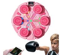 Music Boxing Machine for Kids, 3 Game Modes with Score Display, Adjustable Speed & Volume Boxing Wall Punch Pad Boxings Game Kids (Pink)