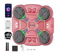 Music Boxing Machine for Kids, Smart Bluetooth Music Boxing Machine with LED Light Rhythm, 3 Speed Volume Levels, Fitness Stress Relief Toy for Adult Kid Home Exercises for Home (Pink, Battery)