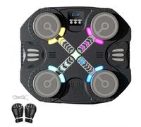 Music Boxing Machine for Kids,Smart Boxing Equipment,USB Rechargeable,Wall-Mounted Bluetooth Punch Pad with Gloves,Sport Toy Gifts for 3 4 5 6 7 8 9 10 11 12 Year Old (4-target black)
