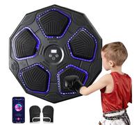 Music Boxing Machine Kids, LED Boxing Machine Wall Mounted, Bluetooth Smart MusicBoxing Machine with Half-Finger Gloves & 9-Level Speed,BoxingEquipment Punch Machines for Kids Home Exercises (Black)